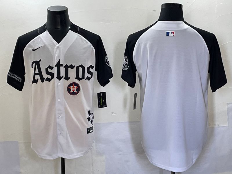 Men 2025 Houston Astros Blank White Black Five generations Joint Name Nike MLB Jersey style 6->houston astros->MLB Jersey